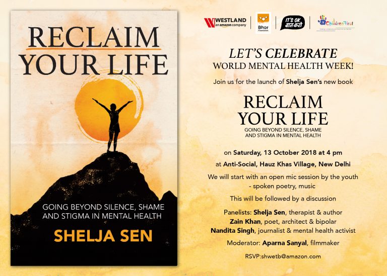 Shelja Sen to launch her book Reclaim Your Life in New Delhi