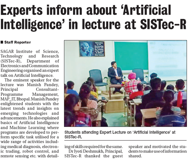 Expert Lecture on AI at Sagar Institute Bhopal