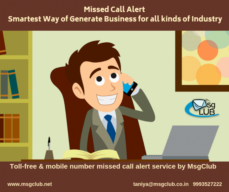 Missed call alert service with 1800 toll-free and 10-digit mobile number