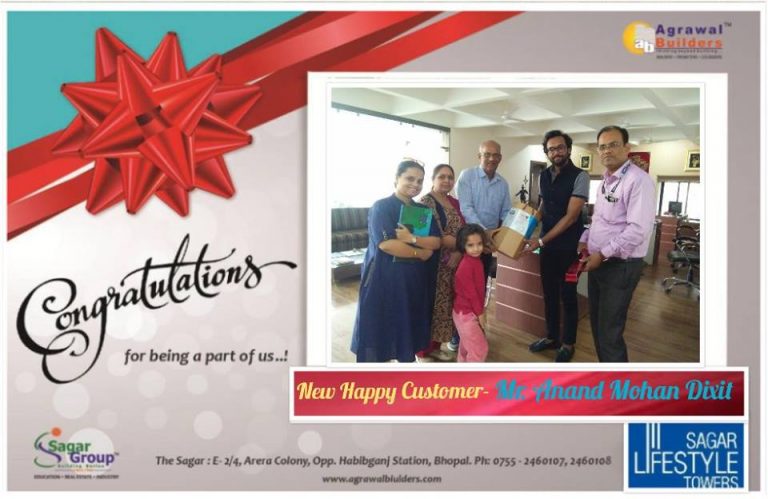 New customer Mr. Anand Mohan Dixit at ” Sagar Life style towers” | Agrawal Builders