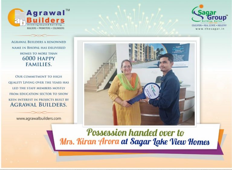 new customer Mrs. Kiran Arora at ” Sagar Lake View Homes”