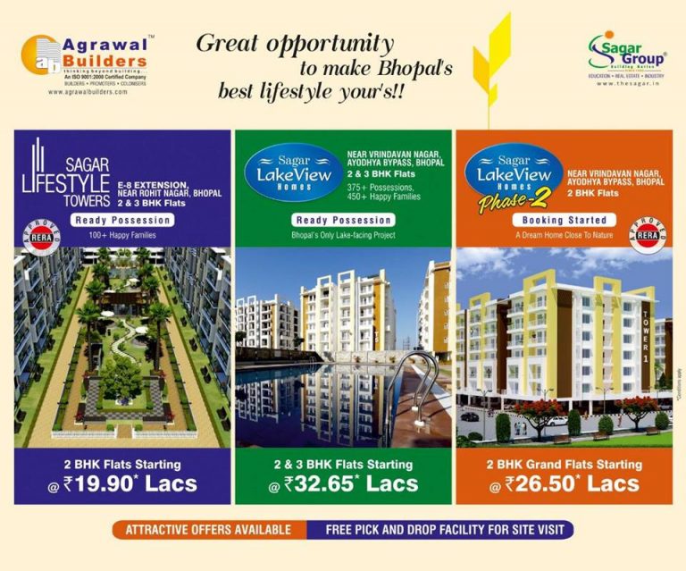 Own ur personal space in Bhopal@near you at #sagarlifestyletowers , E-8 Extension