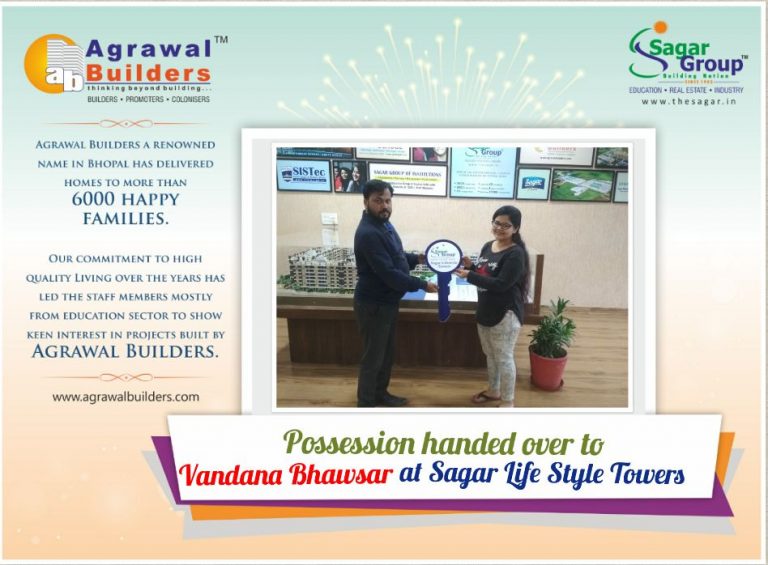 new customer Mrs Vandana bhawsar at ” Sagar Life Style Towers”