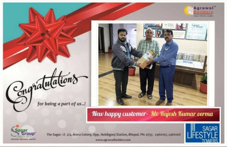 New customer Mr Rajesh Kumar verma at ” Sagar Life Style Towers” | Agrawal builders Bhopal | Best Flats and Apartments In Bhopal