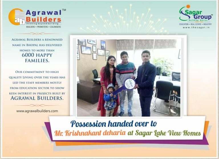 new customer Mr krishnakant Deharia at ” Sagar Lake View Homes” | Agrawal builders Bhopal | Best Flats and Apartments In Bhopal