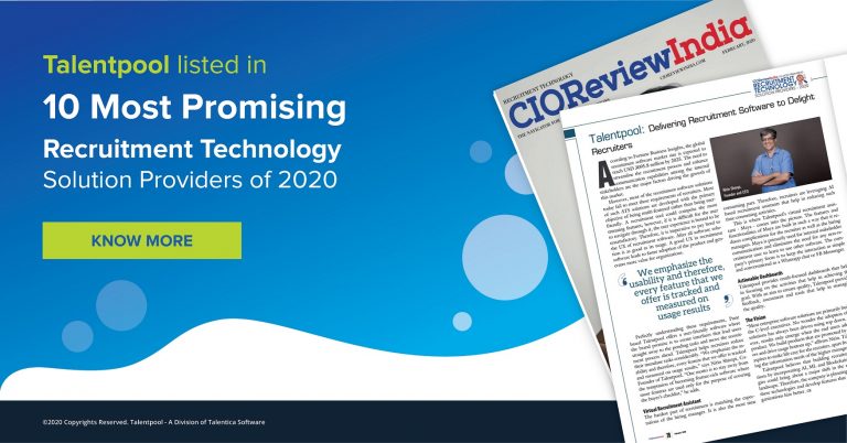 Talentpool listed in 10 Most Promising Recruitment Technology Solution Providers of 2020