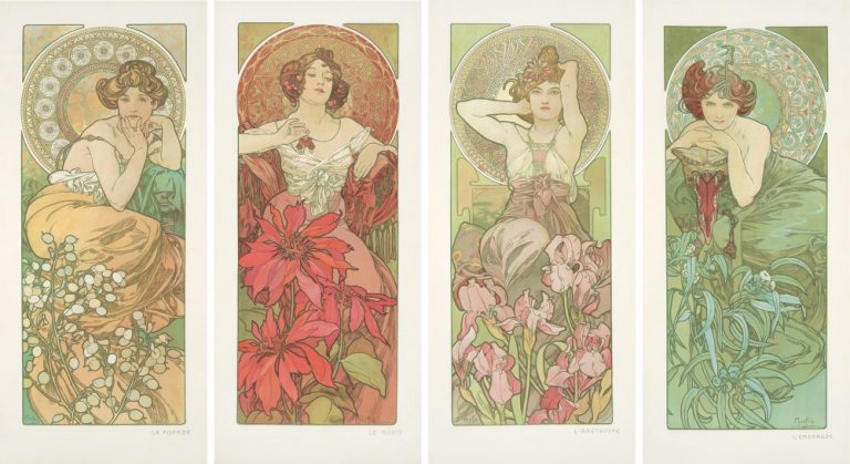 Poster Auctions International’s Rare Posters Auction #80 earns $1.8 million; Mucha’s Precious Stones panels hit $192,000