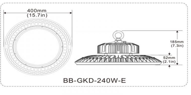 UFO LED Fixtures Motion Sensor 240W 7,800Lumens 5000K 130lm/W IP65 100-277VAC