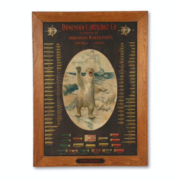 Dominion Cartridge Company Ammunition Board, Produced in Canada in the 1930s, Brings CA$4,500 in Miller & Miller Auction