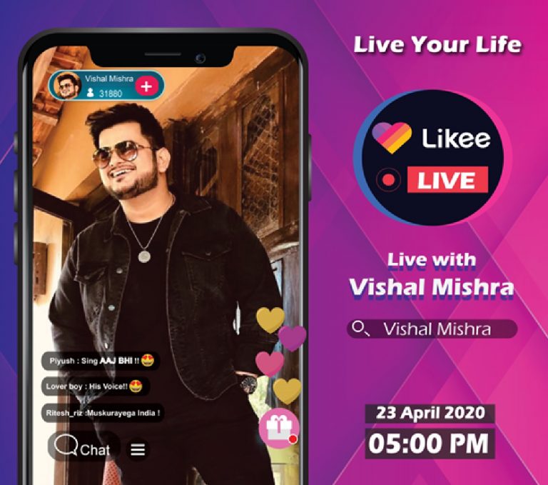 India’s iconic music composer and singer Vishal Mishra connects with fans via Likee Live