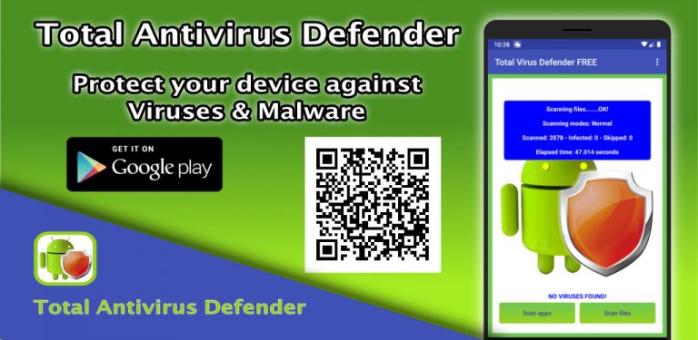 Total Antivirus Defender FREE for Android: the popular app to protect your device against viruses and malware has been updated to 2.5.9. Now with Dark Mode.