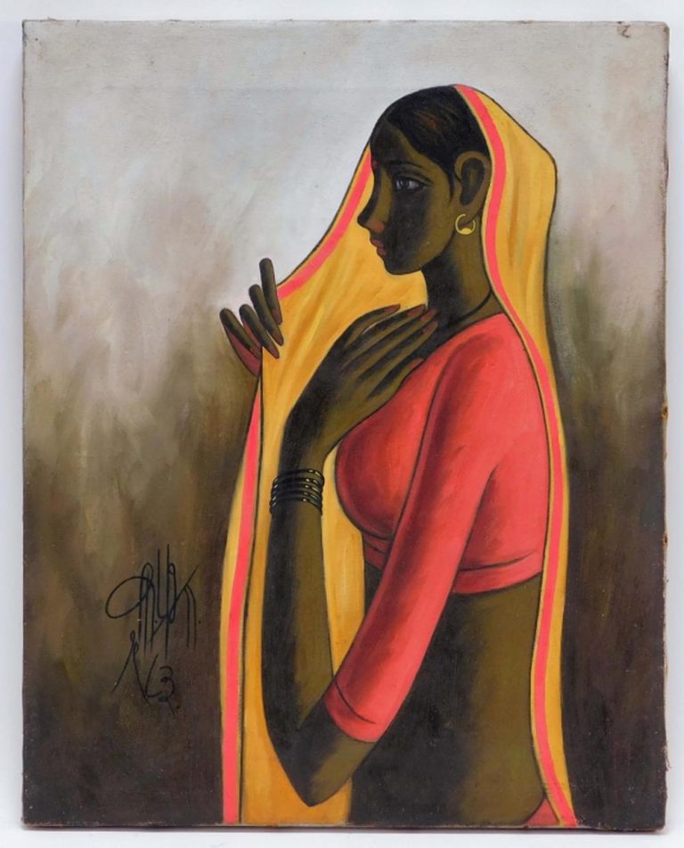 Bruneau & Co.’s online-only Antiques & Fine Art auction, July 23, will kick off with vibrant paintings by Indian artists