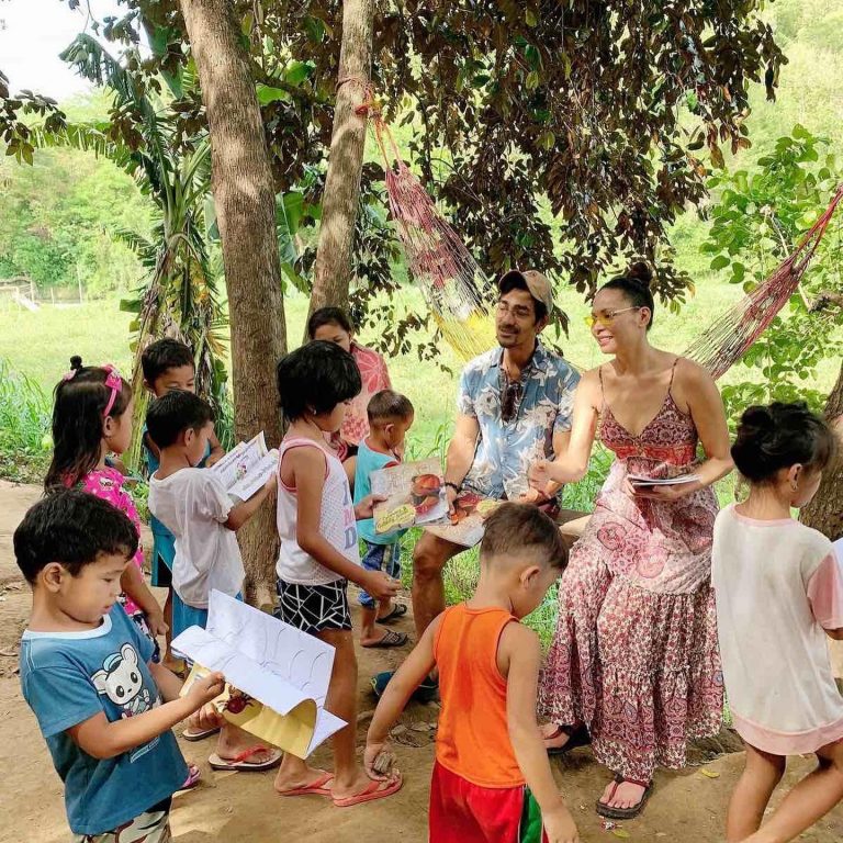 Author Radhaa Nilia and Actor Raymond Bagatsing support kids during the world’s most prolonged Corona-Virus lockdown in the Philippines.