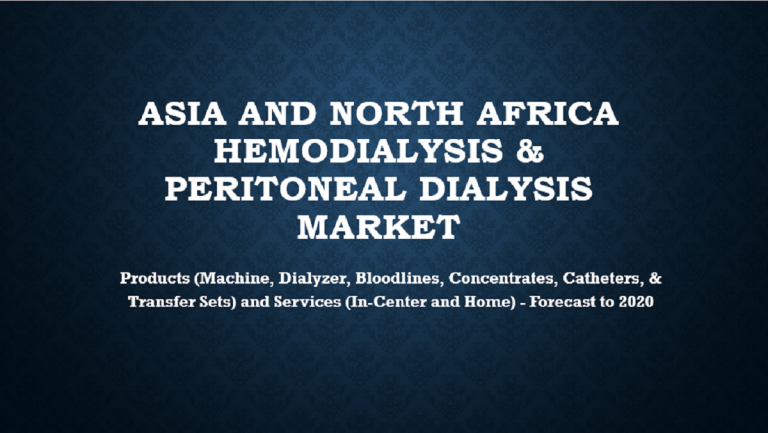 Asia and North Africa Hemodialysis & Peritoneal Dialysis Market | Rising Geriatric Population