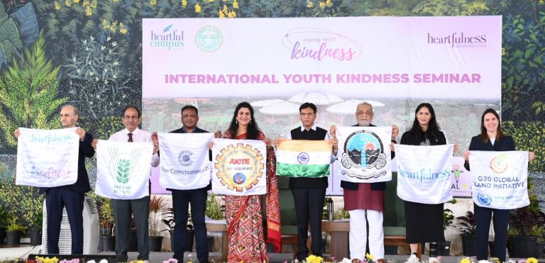 Over 10000 students join inaugural day of the second edition of ‘Rising with Kindness’ Youth Summit at the world’s largest meditation hall