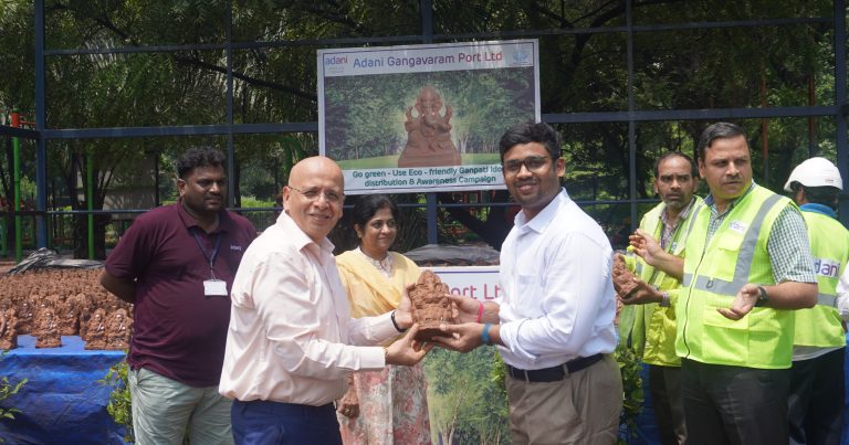 Adani Gangavaram Port Promotes Environmental Sustainability by Distributing Clay Idols during Ganesh Chaturthi